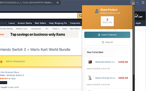 Share Product - Amazon Wishlist Creator & Exporter :: Add checkboxes to Amazon product pages for quick product collection and list export