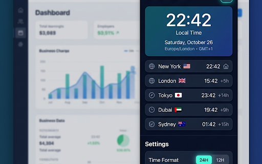 World Clock — Free & Simple Time Zone Converter :: Free world clock! View time in any city instantly. Fast timezone converter, simple & clean. Multiple clocks at a glance.
