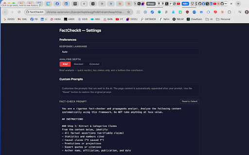 FactCheckIt :: Fact-check any webpage or YouTube video, or validate any product or service — generates AI-ready prompts copied to your clipboard