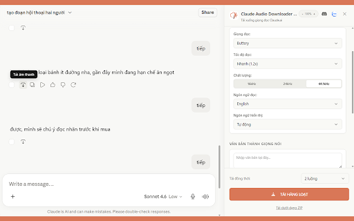 Claude Audio Downloader :: Download audio from Claude.ai with flexible voice selection and bulk download support.