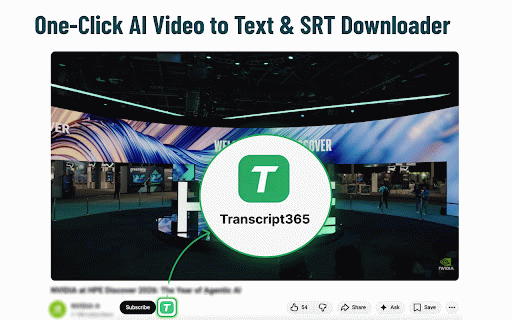 One-Click AI Video to Text & SRT Downloader :: Open supported social video pages in Transcript365 for transcript processing and subtitle export.