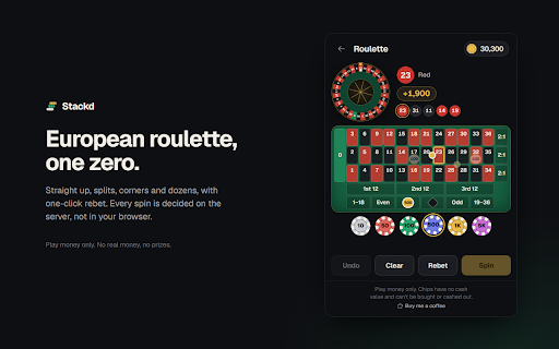 Stackd: Play-Money Blackjack, Poker & Roulette :: Play money only. No real money, no prizes, chips can't be bought or cashed out. Blackjack, Hold'em and roulette with friends.