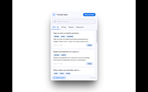 Prompt Vault :: Save, search, and discover the world's best AI prompts — works across ChatGPT, Claude, Gemini, and more.