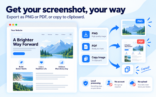 MTC PageShot :: Capture full webpages in one click, annotate locally, and export as PNG, PDF, PNG parts, or Copy Image.