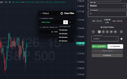 Chart Pilot X: Trading Guard & Auto Journal :: ChartPilot X. Prop-firm trading discipline guardrails, and auto journaling.
