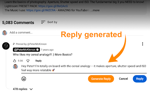 Replai: AI Replies for YouTube Comments :: Instantly generate context-aware AI replies for YouTube comments. Save hours, boost engagement, and grow your channel faster.