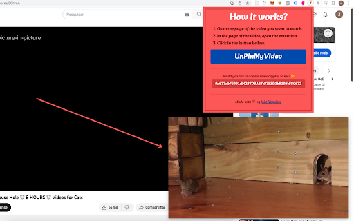 PinMyVideo :: Watch videos in a popup while browsing the web. Watch your favorite videos without losing focus