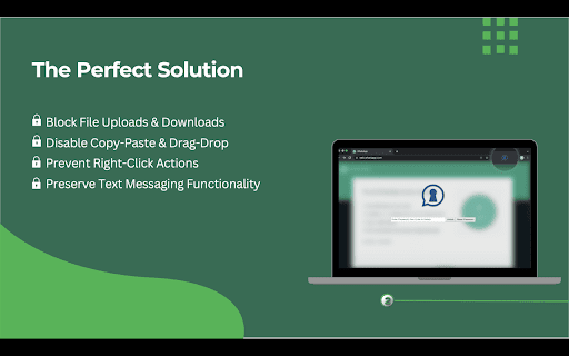 WhatsApp Web - File Upload and Download Blocker :: Enhances WhatsApp Web with privacy features: disables file upload, paste, right-click, attachment button, and removes distractions.