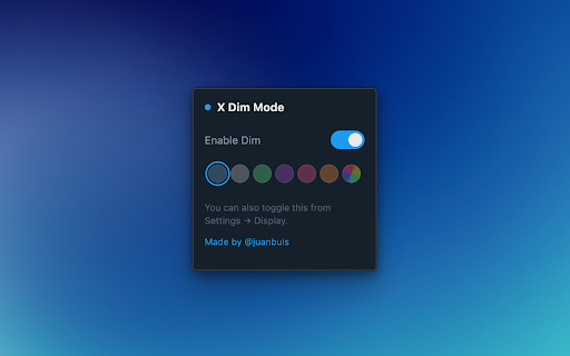 X Dim Mode :: Restores the Dim (dark blue) background option to X/Twitter display settings.