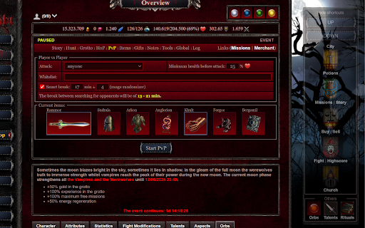 BiteFight Gold Auto Adventure :: Professional bot for automating processes in the Bitefight Game.