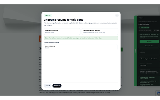 Cvelo Autofill :: Autofill supported job applications with your Cvelo resume, cover letter, and profile data.