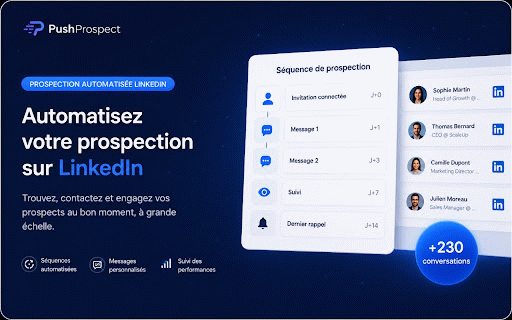 PushProspect – LinkedIn Connect :: Connectez votre compte LinkedIn à PushProspect en un clic, depuis votre propre navigateur.
