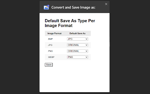 Convert and Save Image as :: Convert and Save Images to different formats directly from your browser.