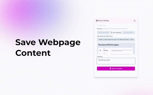 Save to ClickUp :: Save content directly to ClickUp tasks
