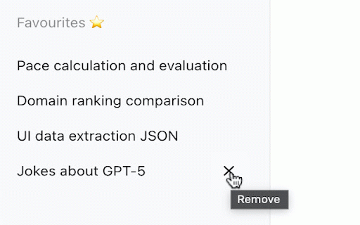 FavGPT :: Pin chats to a Favourites section in the ChatGPT sidebar.