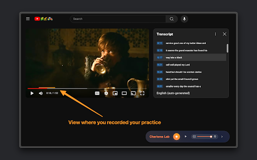 Charisma Lab :: Build your charisma! Practice speaking alongside YouTube videos, analyze your voice, and effortlessly improve .