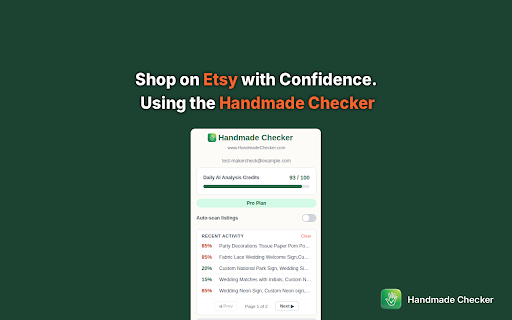 Handmade Checker :: Analyzes Etsy listings for AI-generated authenticity using AI.