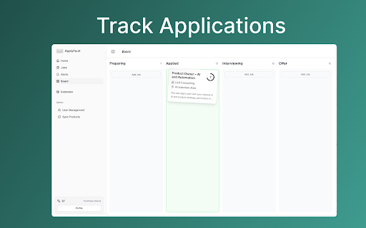 ApplyFast – Job Search Copilot :: Job search copilot that scores jobs as you browse and finds new matches for you daily.