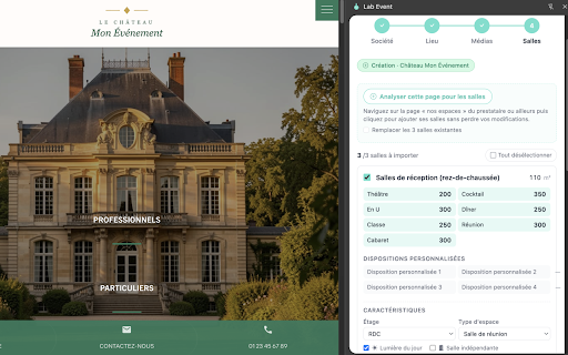 Lab Event :: Grâce à Lab Event, vous pouvez créer des événements directement à partir de vos emails et sourcer vos prestataires.