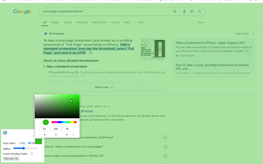 Page Overlay Filter :: Adds a customizable overlay filter to web pages.