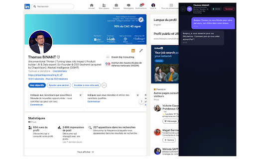 Super-Sales for LinkedIn :: Simulez la réaction de vos prospects LinkedIn avant d'envoyer un message.