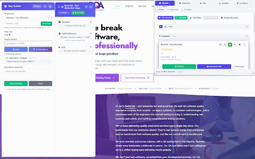 Flows - Browser Automation Testing by BetterQA :: Record browser actions, enhance with AI self-healing selectors, and run automated tests. Professional test automation made simple.