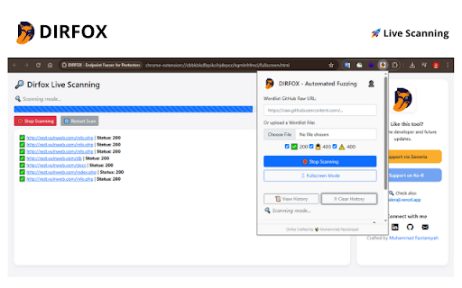 DIRFOX - Endpoint Fuzzer for Pentesters :: Fuzz endpoints using custom or GitHub-hosted wordlists. Built for security researchers and pentesters.