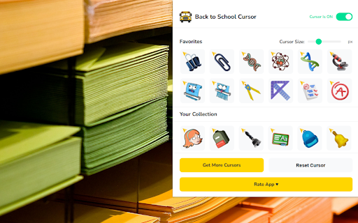 Back to School Cursor ★ Custom Cursor for Chrome™ :: 70+ fun school-themed cursors! Add notebooks, pencils & more to your browser!