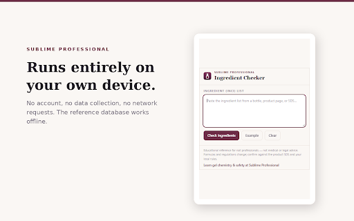 Nail Ingredient Checker :: Paste any nail product ingredient list and instantly see flagged monomers, allergens, and restricted ingredients.