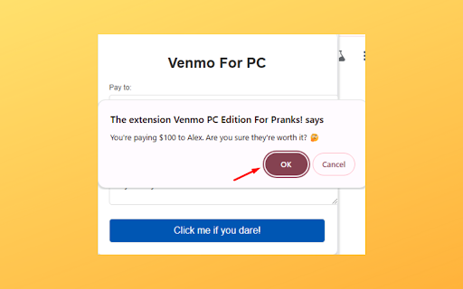 Venmo PC Edition For Surprise! :: Venmo For PC lets you send fake money with funny notes. Enjoy hilarious payment pranks with friends, no real money involved!
