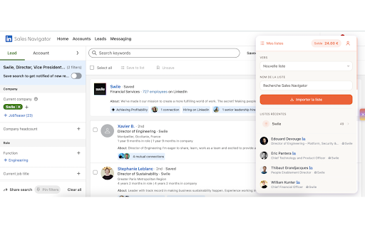 Listar :: Verified emails and phone numbers on LinkedIn, Facebook, Malt, Doctolib. Export your LinkedIn searches and Sales Navigator lists.