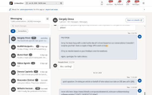 LinkedOut :: Browse your LinkedIn data export locally in the browser.