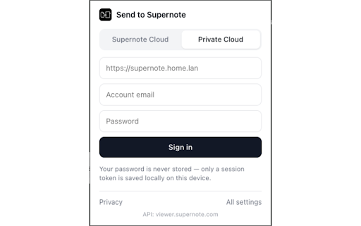 Send to Supernote :: Capture the current web page and send it to your Supernote tablet via Supernote Cloud or your own Private Cloud.