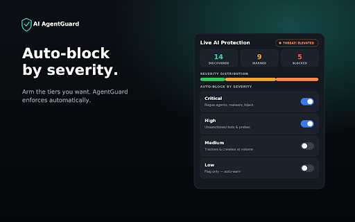 AI AgentGuard :: Next generation firewall. Find & block AI agents, bots & trackers. Shadow AI? Handled.