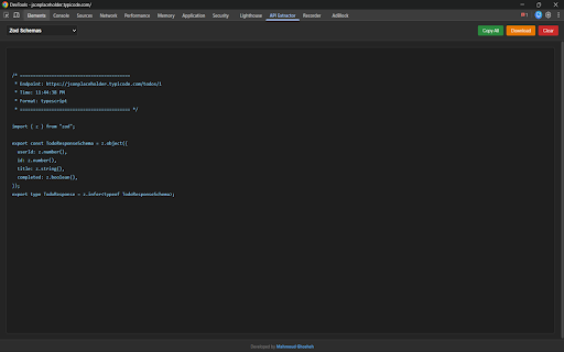 API Context Extractor :: Extracts API JSON responses and generates strictly typed TypeScript interfaces.
