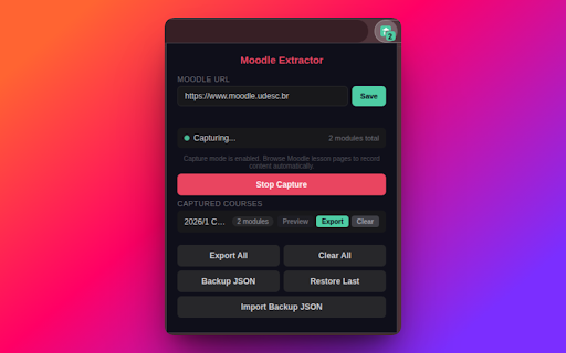 Moodle Content Extractor for NotebookLM :: Extract academic content from Moodle and export it as Markdown optimized for Google NotebookLM.