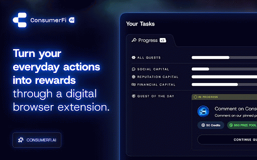 ConsumerFi App – Earn Rewards for Browsing the Internet :: Earn rewards for web browsing. Complete daily tasks, share content, and watch your credits grow. Privacy-first and easy to use.