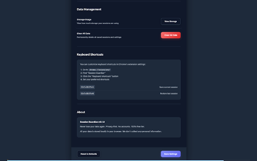 Session Guardian :: Never lose your tabs again. Privacy-first tab session manager.