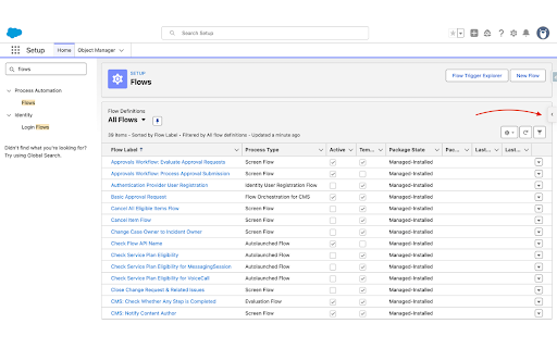 Salesforce Flow Search :: Instantly search all flows in your Salesforce org from the Setup Flows page.