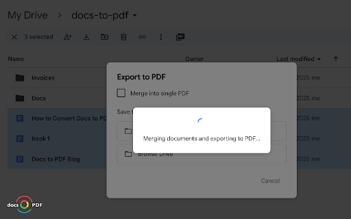 Docs to PDF :: Bulk convert Google Docs & Word files to PDF. Merge documents. Perfect for teachers & professionals. Fast, secure & seamless.