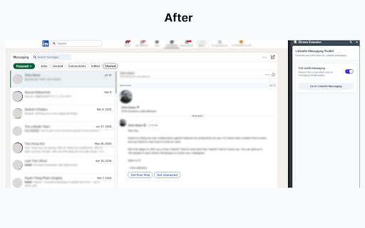 LinkedIn Messaging Toolkit — Fullwidth LinkedIn :: LinkedIn messaging tools: fullwidth conversations, inbox enhancements, and more. Expand threads and boost messaging productivity.