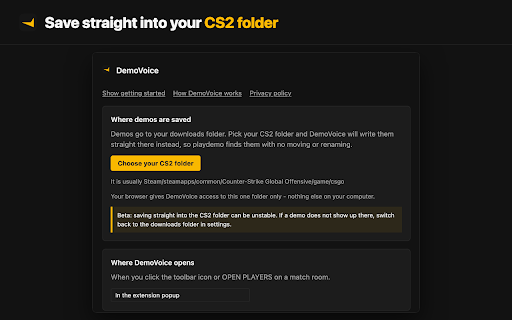 DemoVoice - Hear CS2 Demo Voice Comms (FACEIT) :: Hear voice comms in a FACEIT CS2 demo: one click on the match room, tick players, get tv_listen_voice_indices. Nothing is uploaded.
