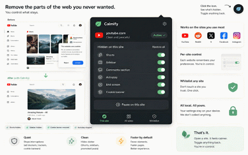 Calmify :: Block ads, remove distractions, stay focused.