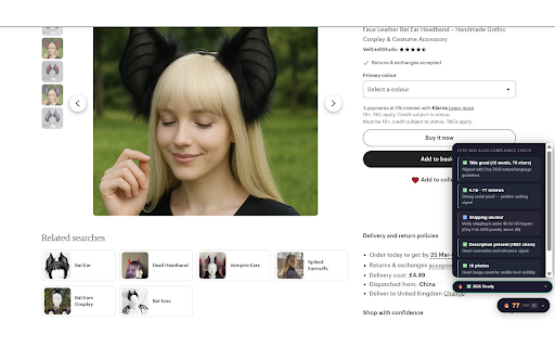 ListifyAI — Etsy Listing Generator :: 16 AI tools in one. Generate Etsy listings from text or photo, spy on competitors, keyword research & revenue estimates.