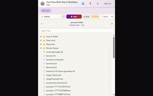 Aura Flow: Multi-Step AI Workflows :: Automate sequential AI prompts. Build multi-step workflows in ChatGPT, Claude & Gemini without API costs. Set it and walk away.