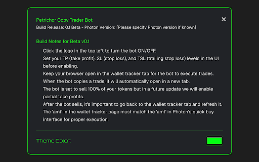 Petrikor – Axiom Copy Trader :: Auto-buy & auto-sell bot inside axiom.trade