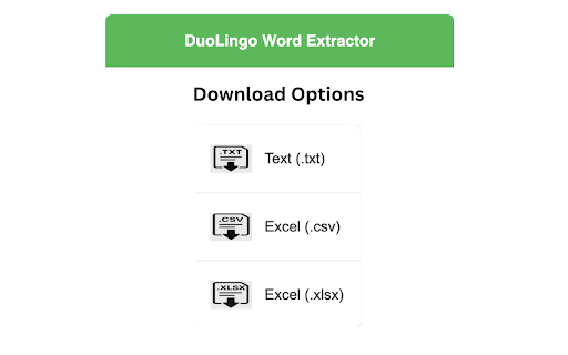 DuoLingo Word Extractor :: Extract words and meanings from Duolingo and view them in a simple table