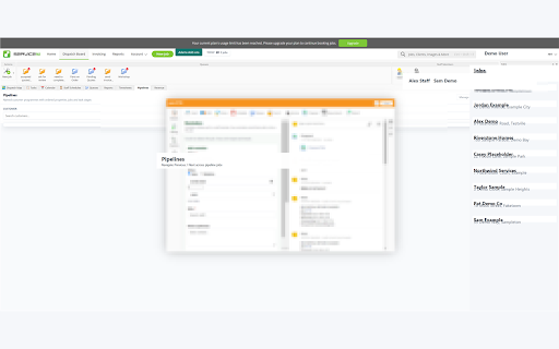 ServiceM8 Dashboard Tabs :: ServiceM8 Dispatch Board tools for invoices, job documents, reporting, diagrams, and AI.