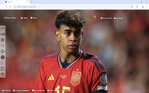 Lamine Yamal Wallpaper :: Lamine Yamal Wallpaper turn new tab to custom HD Lamine Yamal background. Lamine Yamal wallpaper background themes for fans.