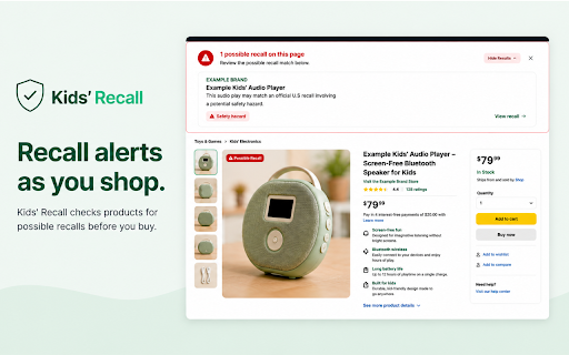 Kids' Recall :: Checks products against official U.S. children's recall data (CPSC) as you shop.